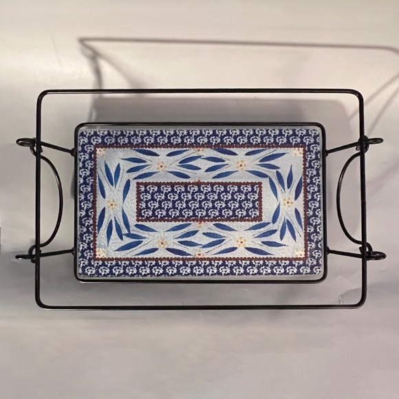 Temptations Blue "Old World" Medium Casserole Pan - Picture 10 of 13